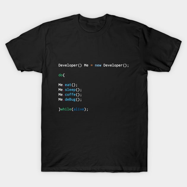 Developer life in java Coding T Shirt TeePublic